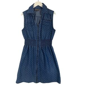 J. Gee Denim Sleeveless Anchor print navy blue  Dress size medium